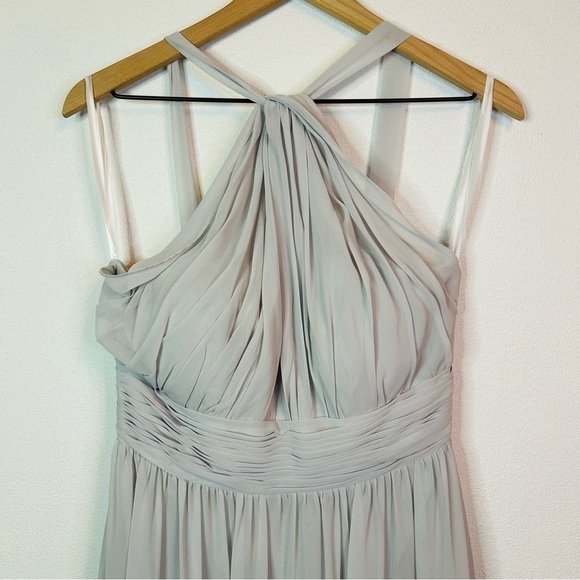 Revelry Brooklyn Chiffon Dress Light Grey Silver 8 - Picture 3 of 15